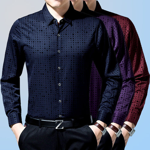 Trevor elegant Lapel high quality men's slim shirt
